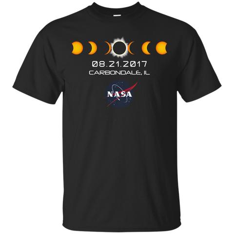 NASA Total Solar Eclipse T-Shirt - Carbondale Illinois IL_Black