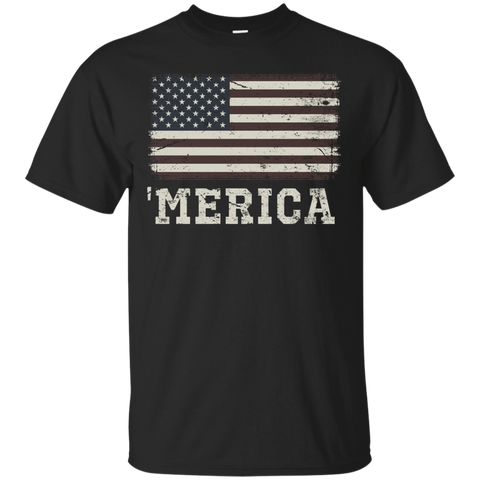 Vintage USA Flag 'Merica T-Shirt_Black