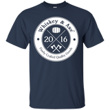 Official Whiskey & Axe Logo T-Shirt - White on Dark_Black