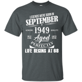September 1949 68th Birthday Gifts 68 years old Bday Tee_Black