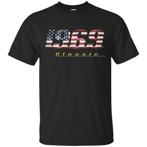 1969 Classic Shirt Vintage Retro Style With Us Flag_black