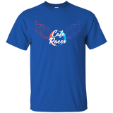 Cafe Racer Typography Red Blue Wing Graphic Tshirt Tee_black