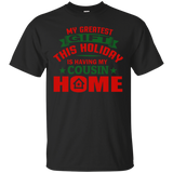 Cousin Home For Holidays T Shirt For Thanksgiving Or Xmas_black