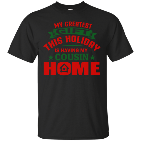 Cousin Home For Holidays T Shirt For Thanksgiving Or Xmas_black