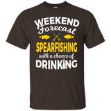 Weekend Forecast Funny Drinking and Spearfishing T Shirt_Black