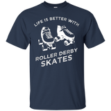 Roller Derby T-Shirt, Rolling Skate Rollerderby Skater Tee_Black